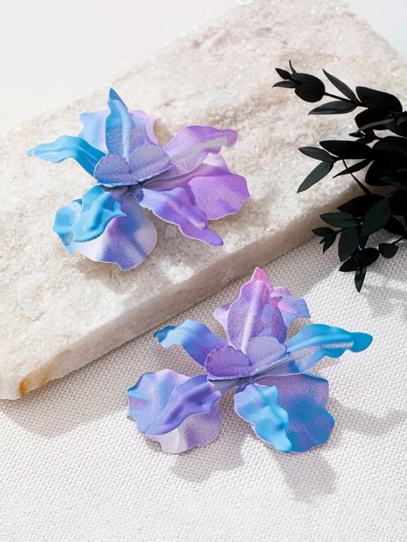 Statement Flower Earrings, earrings, front view