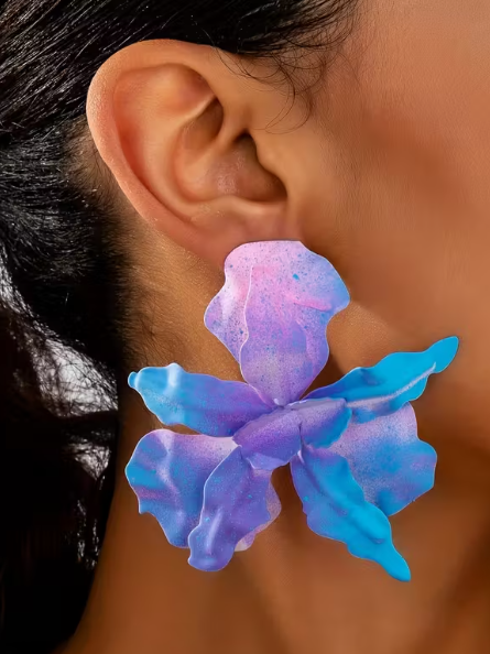 Statement Flower Earrings, earrings, alternate view