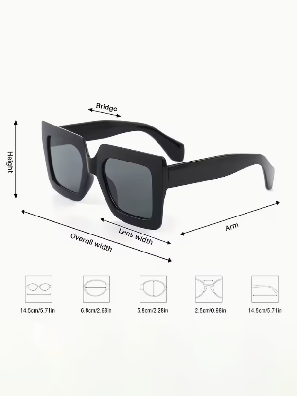 Statement Oversized Square Sunglasses, sunglasses, product view