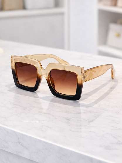 Statement Oversized Square Sunglasses, sunglasses, front view