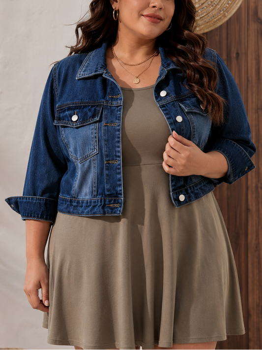 Tessa Short Sleeve Plus Size Jean Jacket