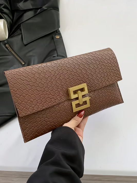 Textured Envelope Clutch, clutch, front view