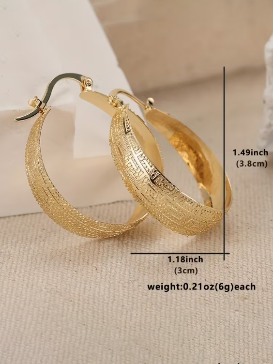 Textured Hoop Earrings, earrings, detail view