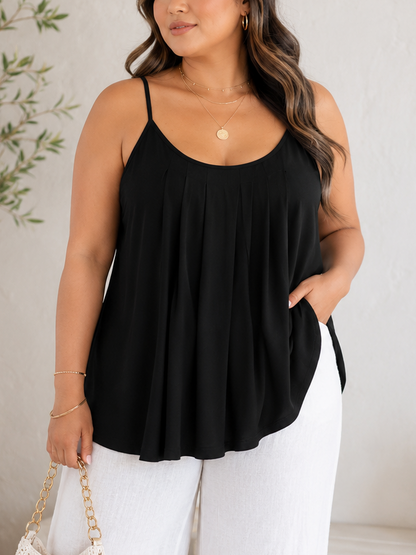 The Perfect Scoop Neck Plus Size Tank in Black