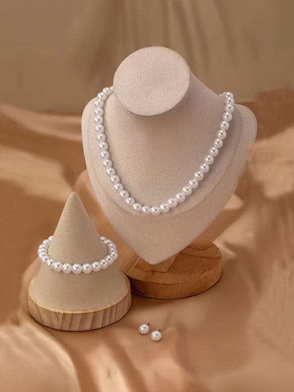 Timeless Classic Faux Pearl Set, jewelry, front view