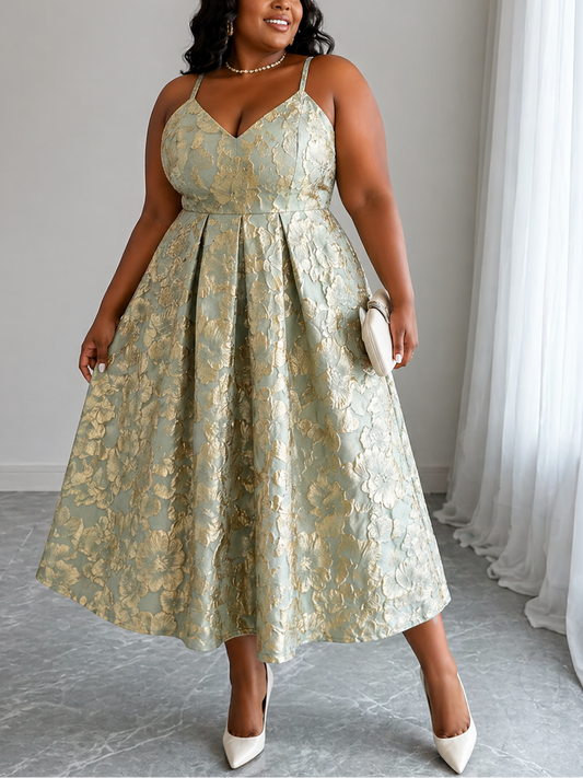 Timeless Garden Plus Size Midi Dress