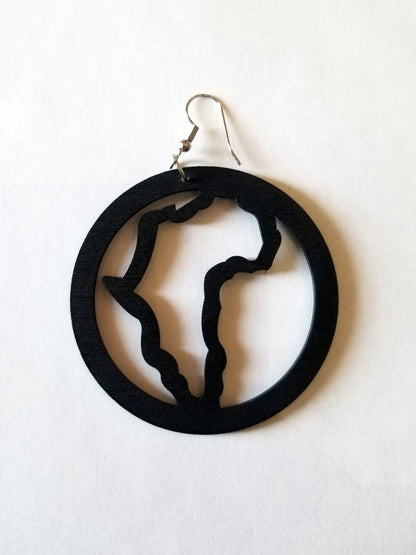 Africa Hand Painted Wooden Earrings