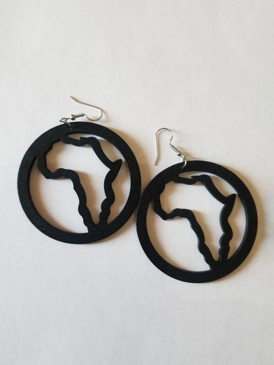 Africa Hand Painted Wooden Earrings