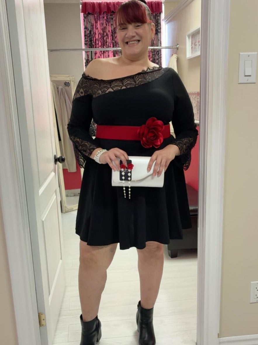 Amara One Shoulder Plus Size Mini Dress