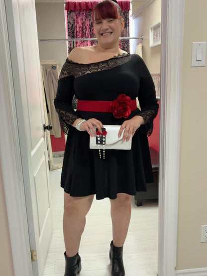 Amara One Shoulder Plus Size Mini Dress