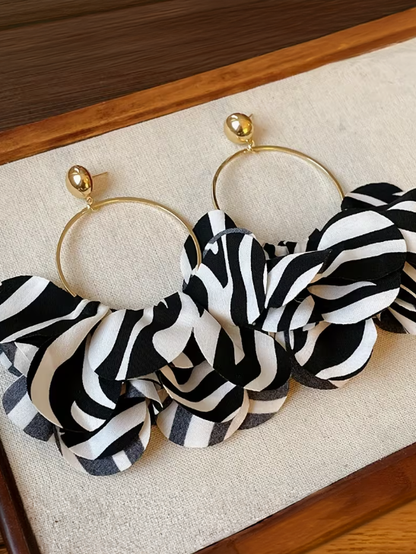 Zebra Hoop Earrings