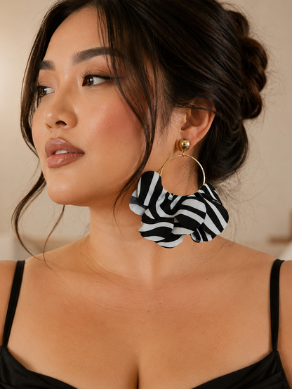 Zebra Hoop Earrings