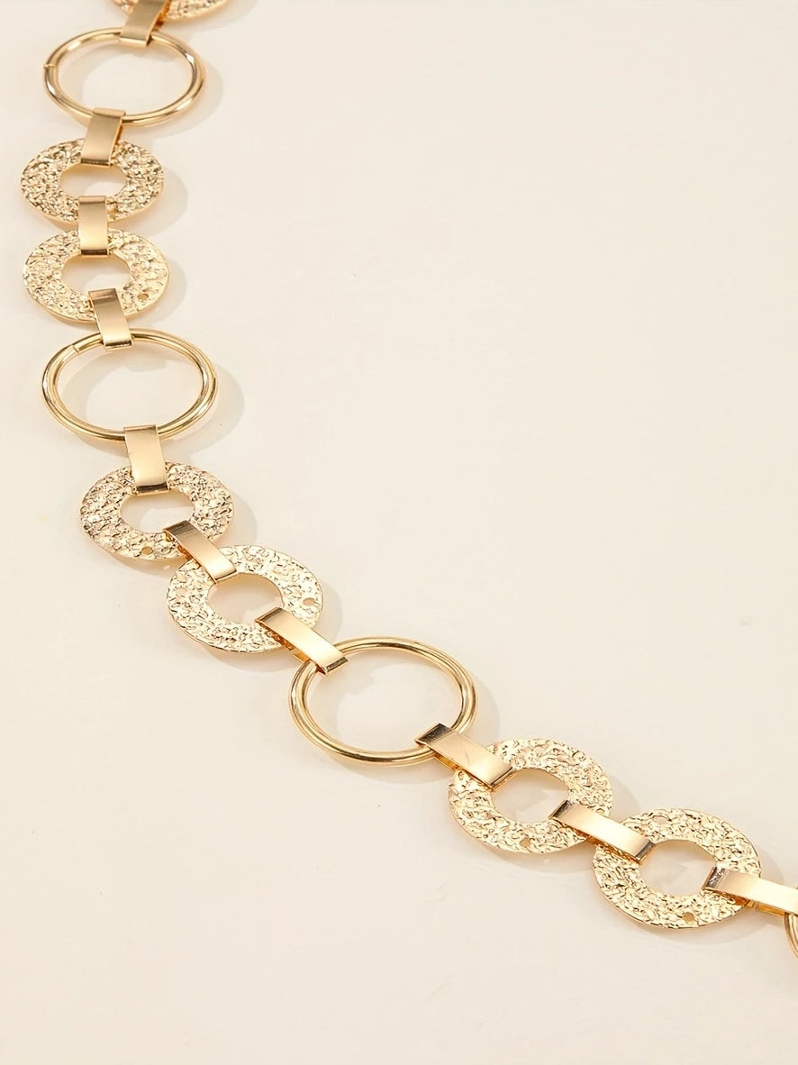 Plus Size Chain Belt with Circle Discs