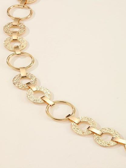 Plus Size Chain Belt with Circle Discs