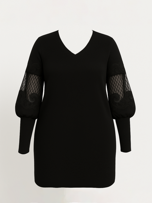 Bellissima Lace Detail Plus Size Dress