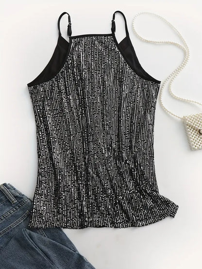 Chloe Plus Size Colour Block Sequin Tank