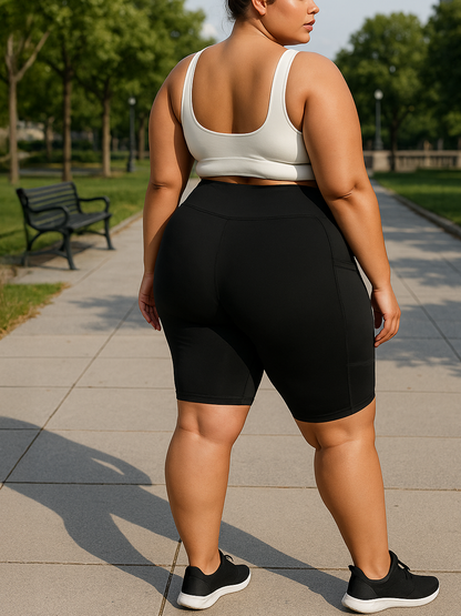 Canna Plus Size Bike Shorts by Run Free by Vee