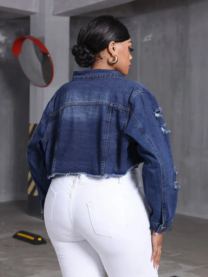 Xiomara Plus Size Crop Jean Jacket