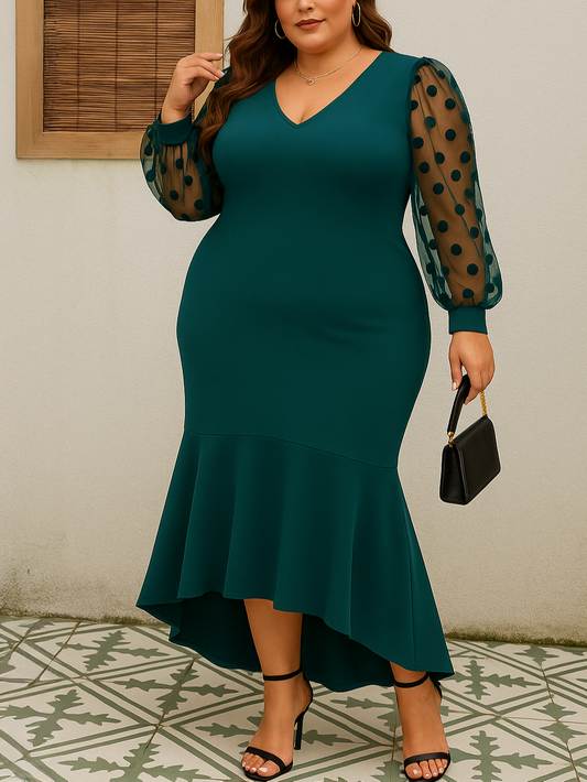 Solara Mermaid Plus Size Cocktail Dress