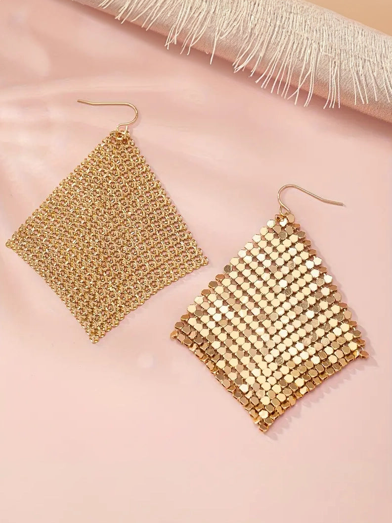 Gold Curtain Earrings