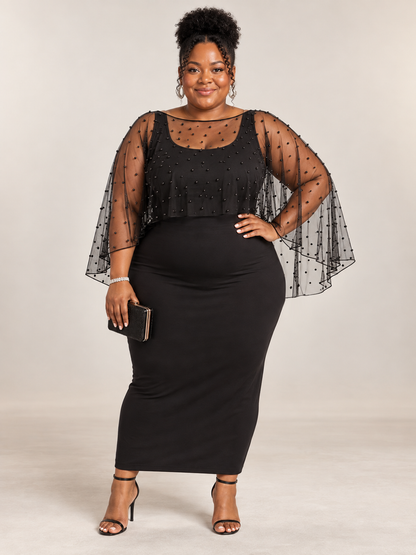 Sheer Beaded Overlay Top