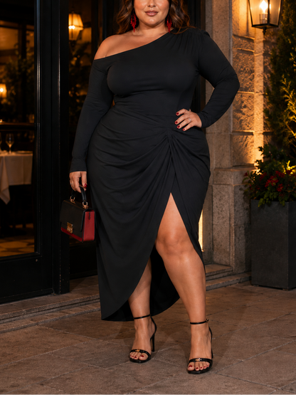 Julia One Shoulder Plus Size Dress