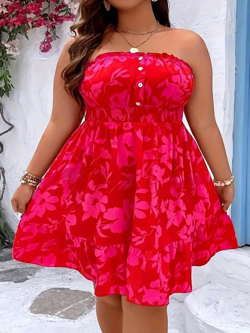 Samantha Plus Size Floral Tube Dress