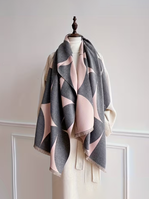 Abstract Two Tone Scarf, scarf, front view