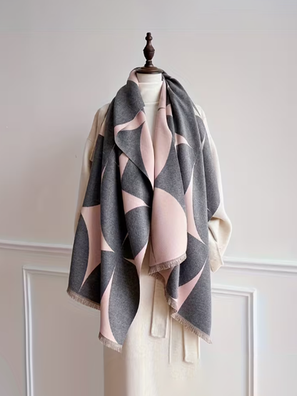 Abstract Two Tone Scarf, scarf, front view