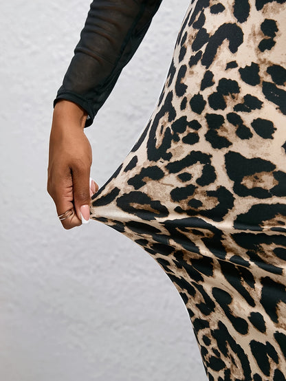 Alexis Plus Size Leopard Pencil Skirt