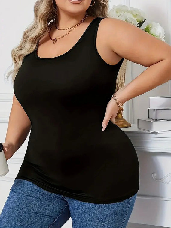 Amellia Perfect Plus Size Tank Top by Run Free by Vee, plus size tank top, front view