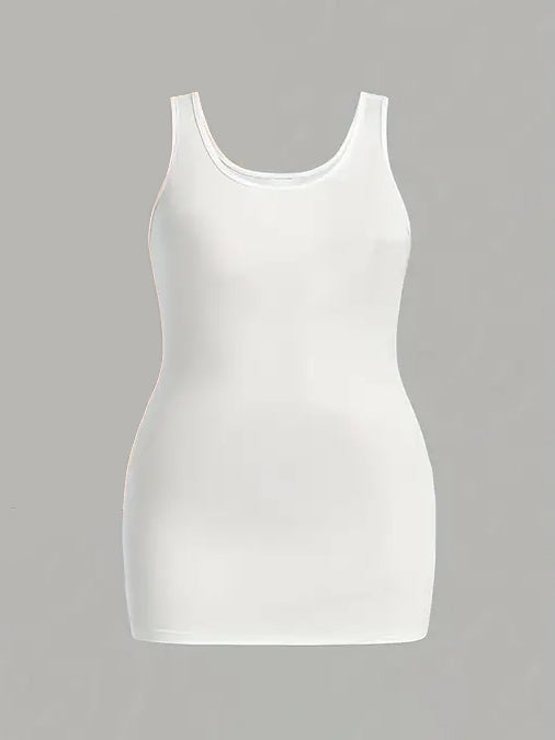 Amellia The Perfect Plus Size Tank Run Free by Fee White