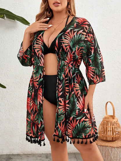 Annalise Plus Size Chiffon Kimono