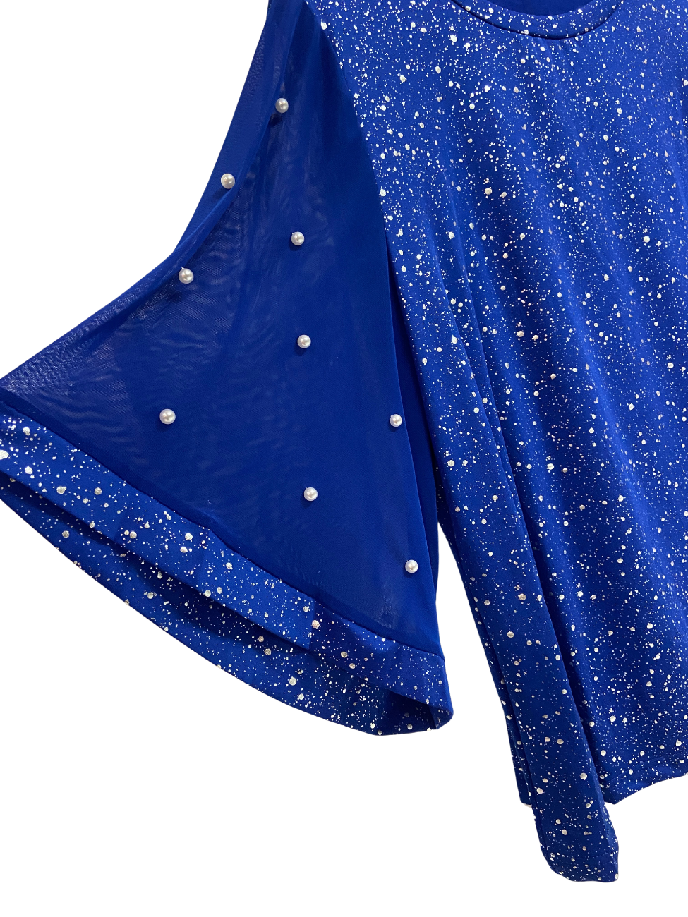 Arabella Plus Size Sparkly Top in Bright Blue