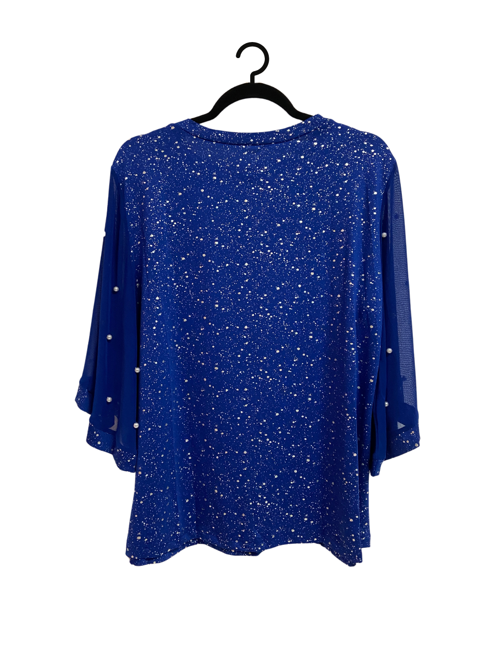 Arabella Plus Size Sparkly Top in Bright Blue