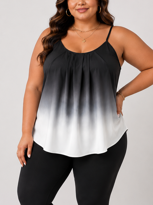 The Perfect Scoop Neck Plus Size Tank in Ombré
