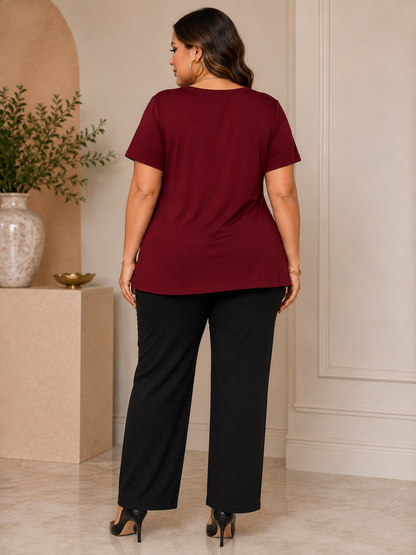 Tammy Twist Front Plus Size Top