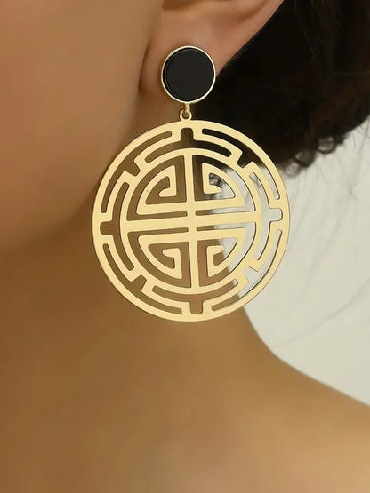 Maze Cutout Statement Earrings