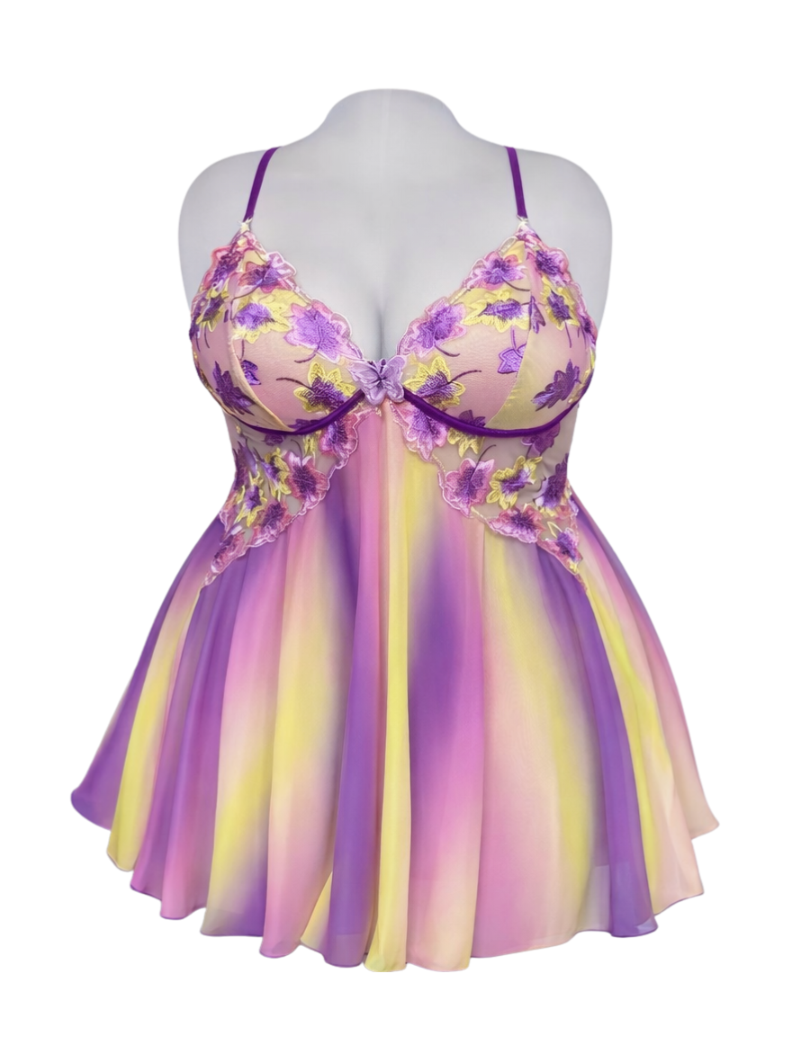 Ombre Garden Plus Size Baby Doll Nighty