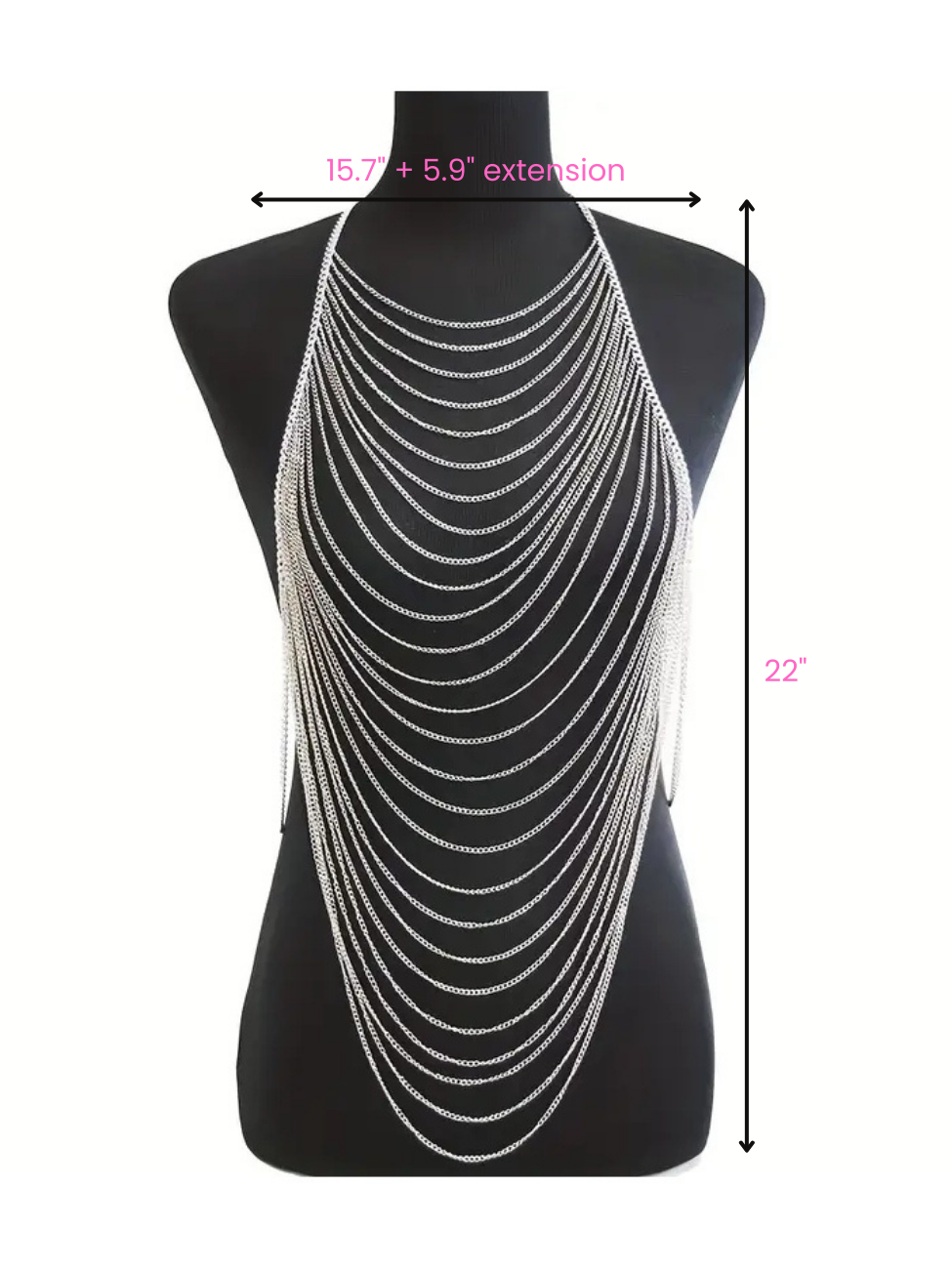 Multi Layer Body Chain & Earring Set