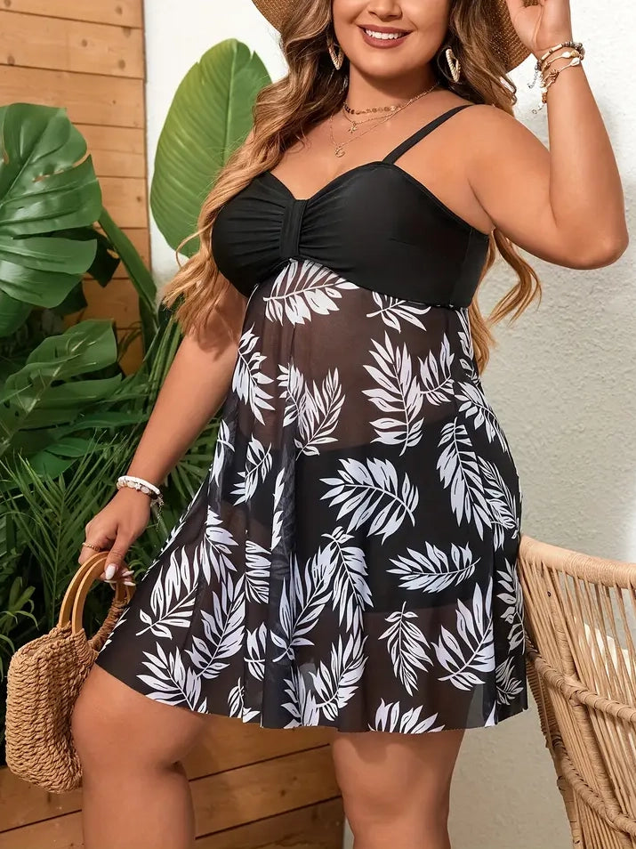 Beth Plus Size Two Piece Tankini Swim Set