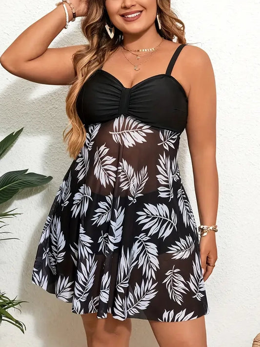 Beth Plus Size Two Piece Tankini Swim Set