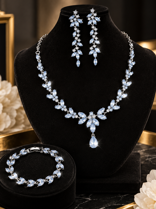 Crystal Three-Piece Necklace Set