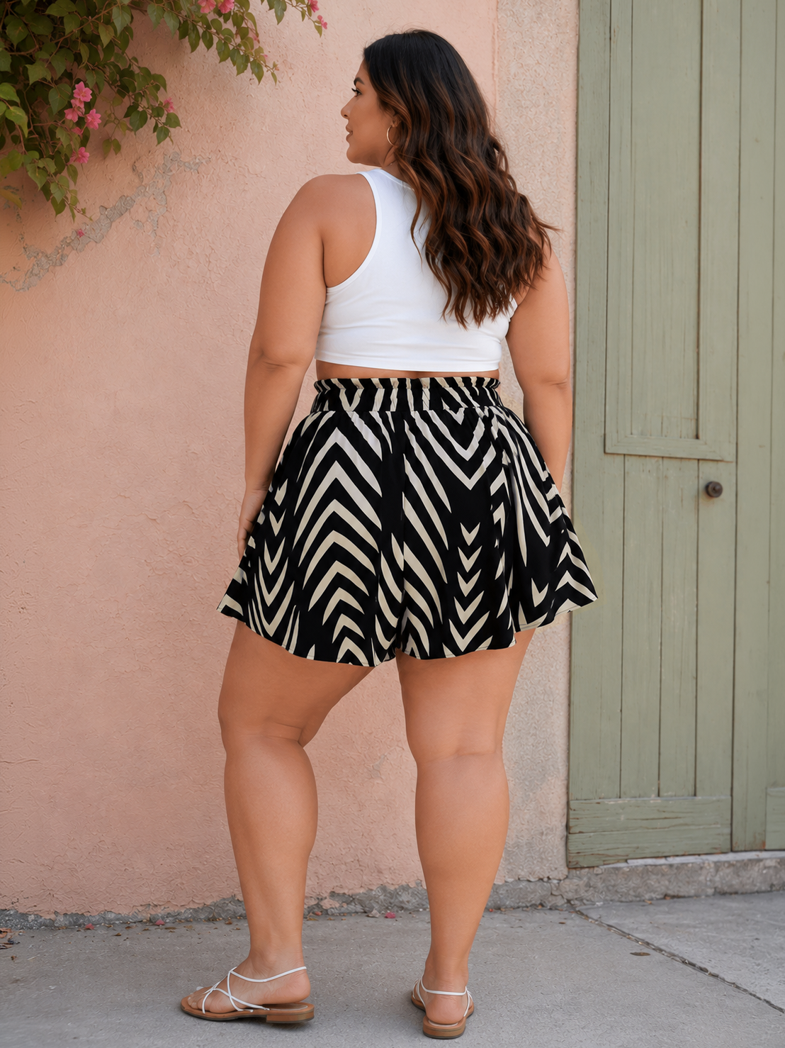 Boho Pull On Plus Size Shorts