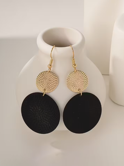Bold Drop Circle Earrings, earrings, detail view
