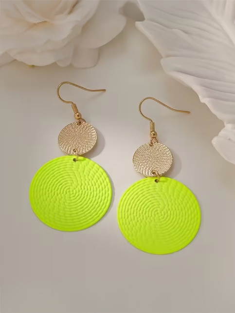 Bold Drop Circle Earrings, earrings, styled view