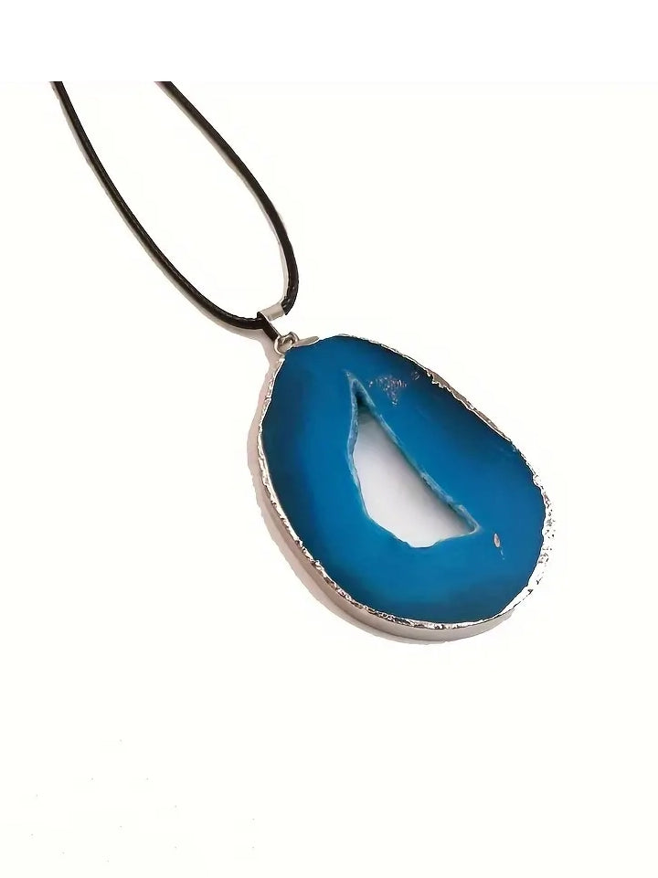 Natural Agate Pendant Necklace