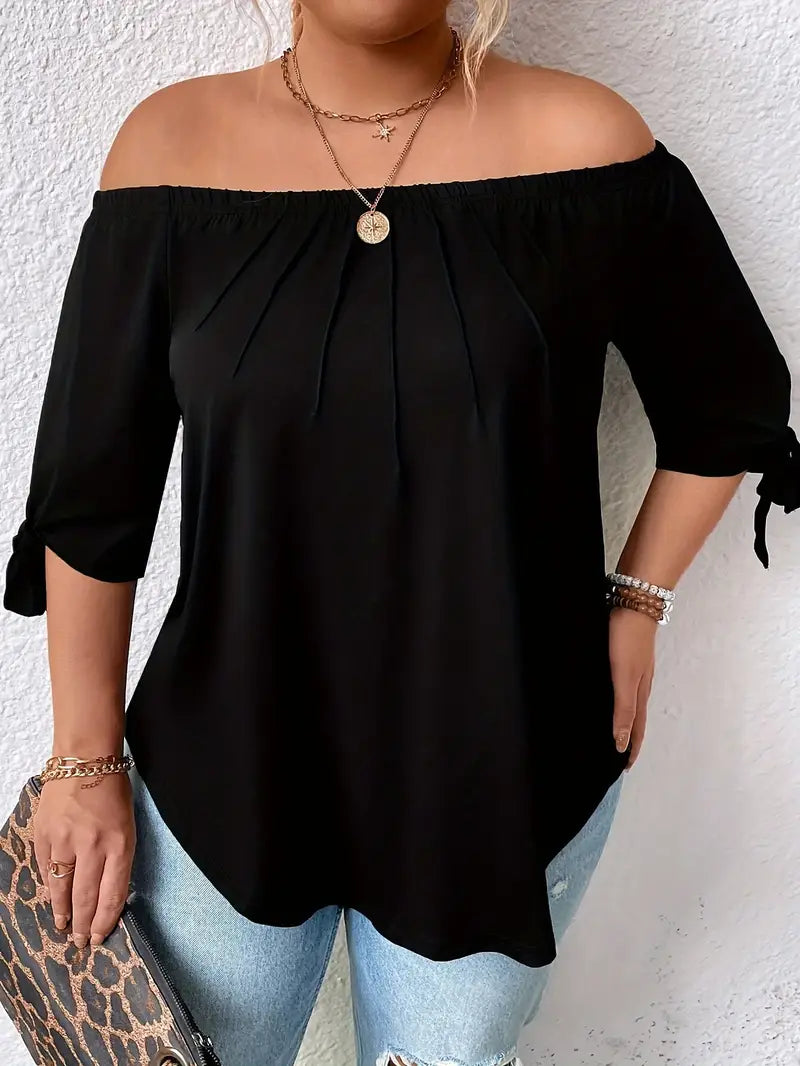 Cassy Plus Size Off Shoulder Top