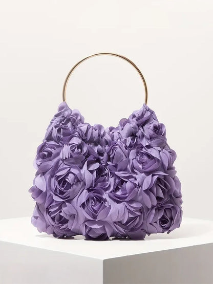 Elegant Floral Evening Purse in Lavender