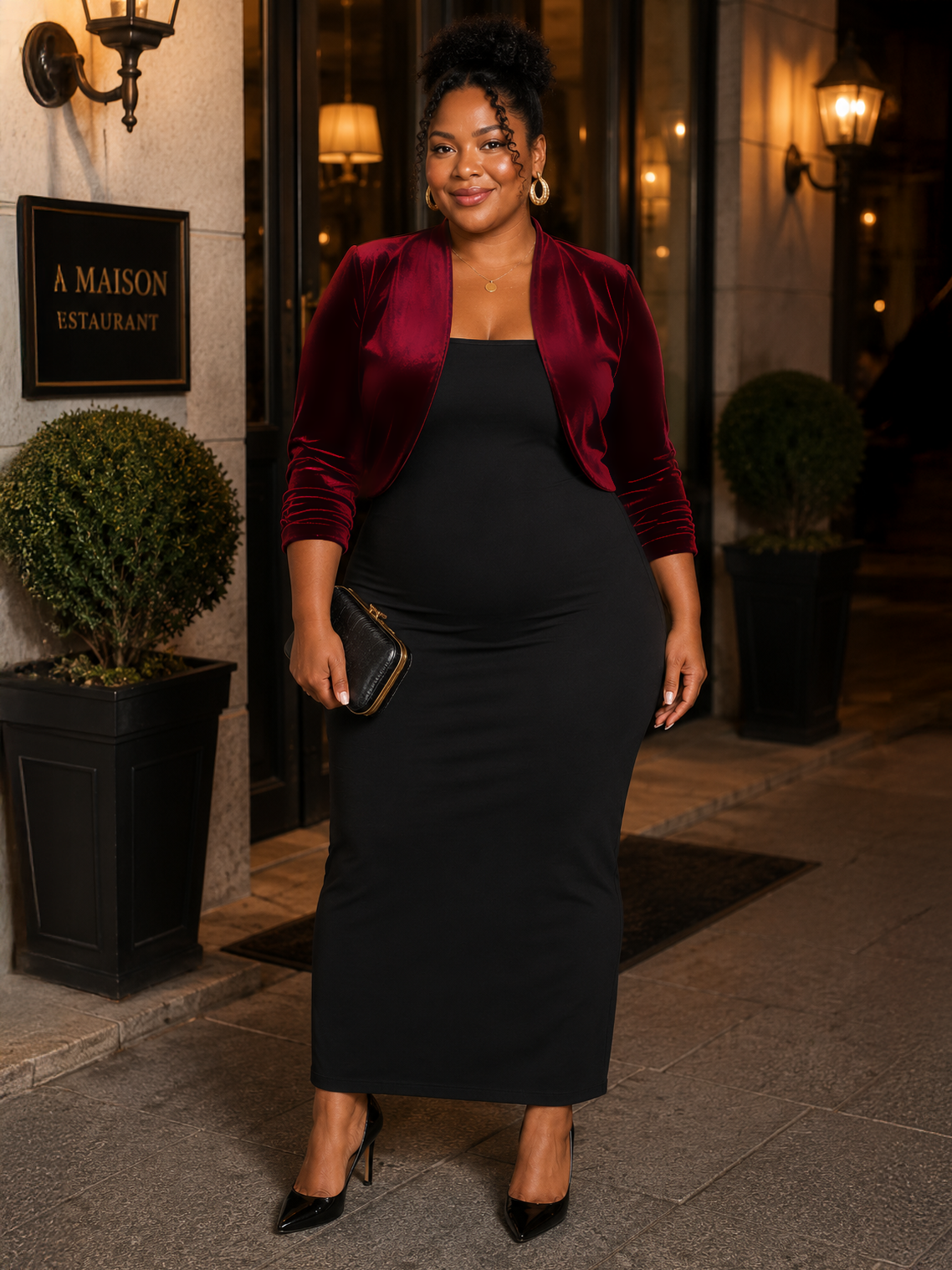 Velvet Cropped Plus Size Bolero